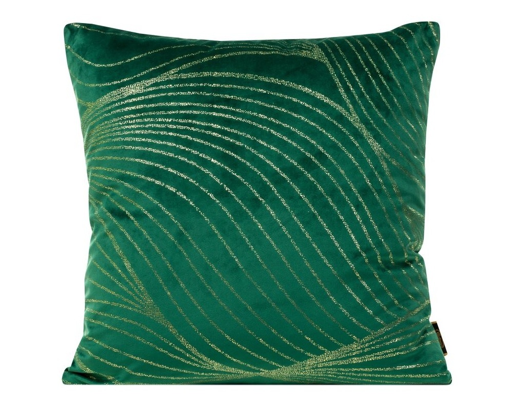 Zamatová obliečka na vankúš - Blink 18, zelená s lesklým vzorom  45 x 45 cm